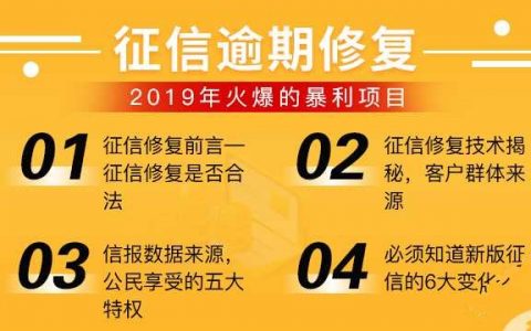 深度解析征信逾期修复技术（详解征信修复教程以及话术应用视频教程）
