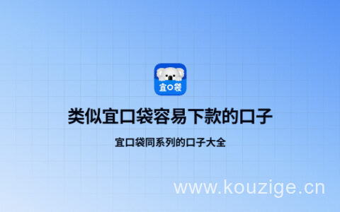 类似宜口袋容易下款的口子 宜口袋同系列的口子合集