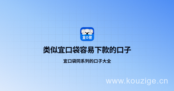 类似宜口袋容易下款的口子 宜口袋同系列的口子合集